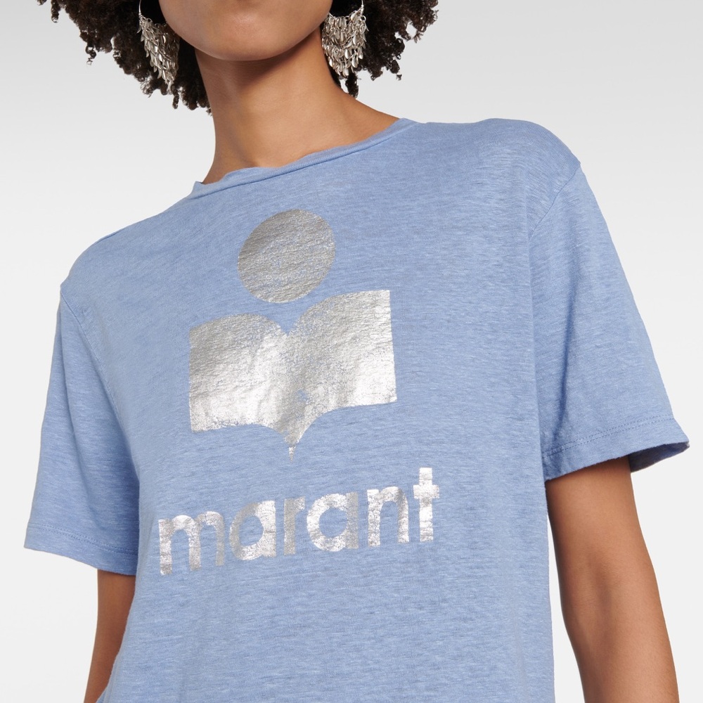 Isabel MARANT ETOILE Zewel logo linen T-shirt size L